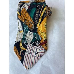 Nicole Miller Tie Vintage 1992 100% Silk Hand Sewn Men's Fashions Theme 57"